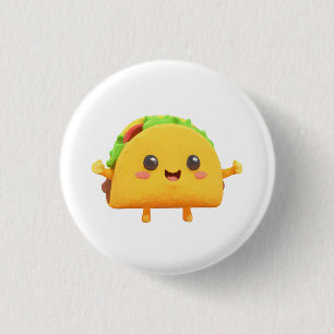 Bóton Redondo 2.54cm Kawaii Taco