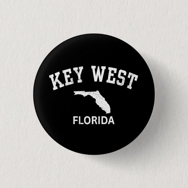 Bóton Redondo 2.54cm Key West Flórida (Frente)