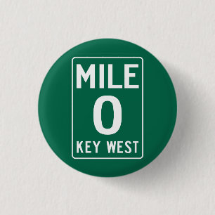 Bóton Redondo 2.54cm Key West Milha 0, Flórida EUA