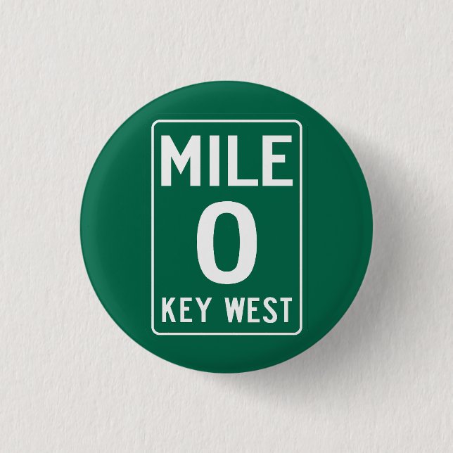 Bóton Redondo 2.54cm Key West Milha 0, Flórida EUA (Frente)