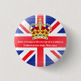 Bóton Redondo 2.54cm King Charles III & Queen Camilla Souvenir