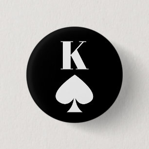 Bóton Redondo 2.54cm King of Spades - Símbolo de Cartão de Jogada Cl