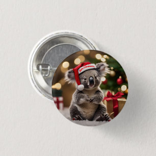 Bóton Redondo 2.54cm "Koala Kris Kringle: Natal Abaixo"