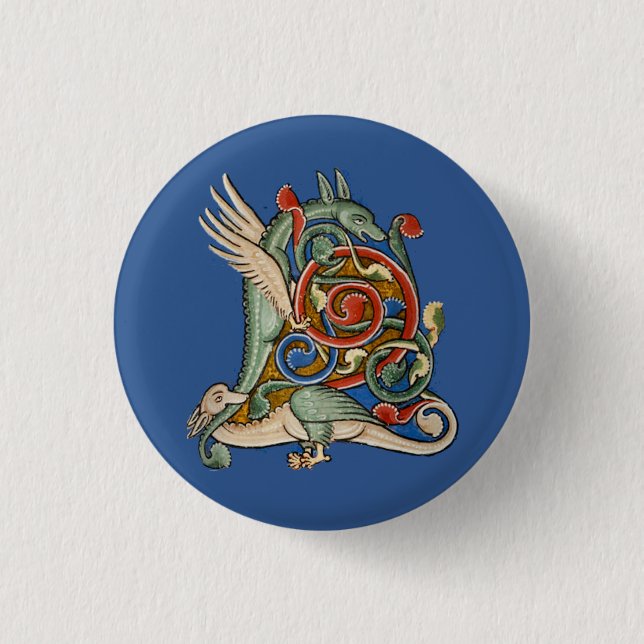 Bóton Redondo 2.54cm L Inicial Iluminada (Frente)