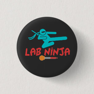 BÓTON REDONDO 2.54CM LAB NINJA - BOTÃO DE CIENTISTA DE LABORATÓRIO MÉDI