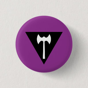 Bóton Redondo 2.54cm Labrys Lesbian Pride Flag Badge