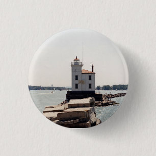 Bóton Redondo 2.54cm Lago Erie Lighthouse