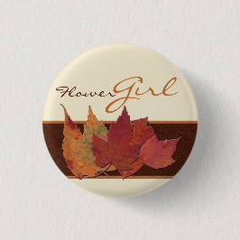 Bóton Redondo 2.54cm Laranja Castanho Folhas Secas De Festa de casament