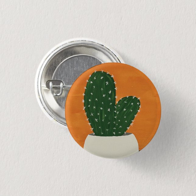 Bóton Redondo 2.54cm Laranja e Cinza Acrílico Potente (Frente & Verso)