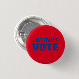 Bóton Redondo 2.54cm Latinos Votam azul voto vermelho voto latino polít