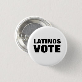 Bóton Redondo 2.54cm Latinos Voto voto latino negro e branco moderno