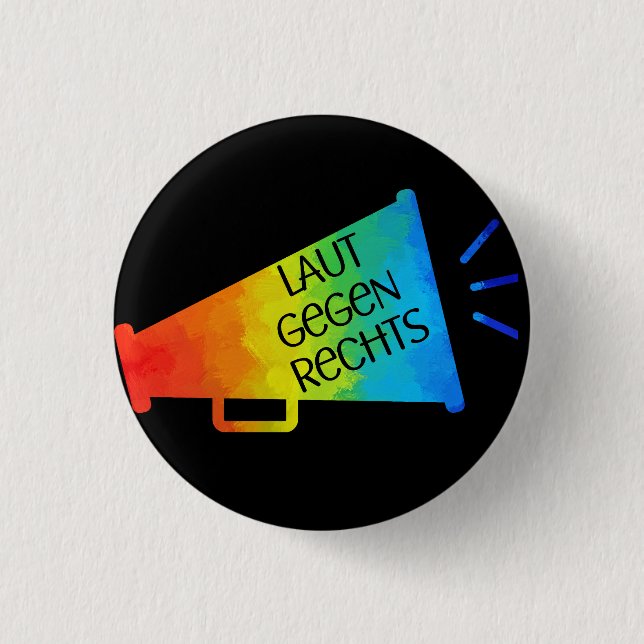 Bóton Redondo 2.54cm Laut gegen Rechts Nr 01 schwarz (Frente)