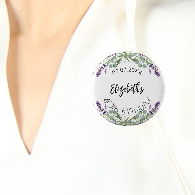 Bóton Redondo 2.54cm Lavandas de aniversário (Criador carregado)