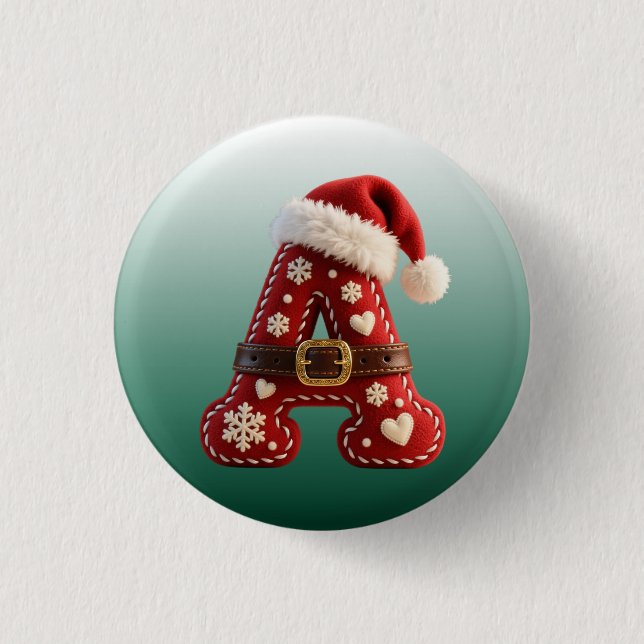 Bóton Redondo 2.54cm Layered Pastel Gold Trim Letter A (Frente)