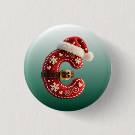 Bóton Redondo 2.54cm Layered Pastel Gold Trim Letter C