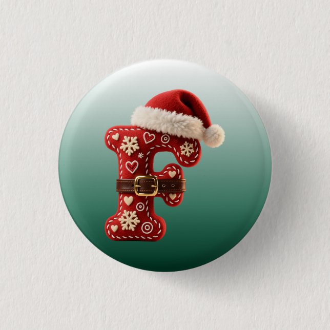 Bóton Redondo 2.54cm Layered Pastel Gold Trim Letter F (Frente)