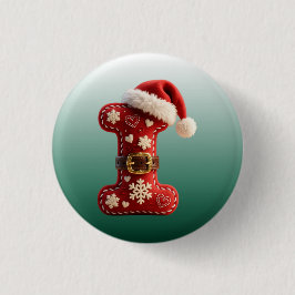 Bóton Redondo 2.54cm Layered Pastel Gold Trim Letter I