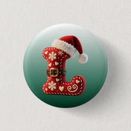 Bóton Redondo 2.54cm Layered Pastel Gold Trim Letter L