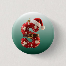 Bóton Redondo 2.54cm Layered Pastel Gold Trim Letter S