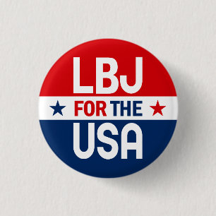 Bóton Redondo 2.54cm LBJ para o botão da campanha dos EUA 1964