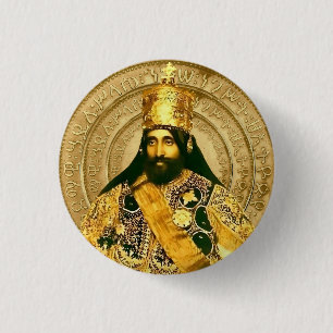 Bóton Redondo 2.54cm Leão de Judá Jah Exército Haile Selassie Rasta Raí