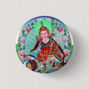 Bóton Redondo 2.54cm Legal-oriental tibetano thangka Padmasambhava