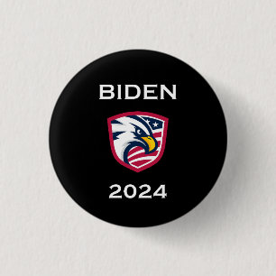 Bóton Redondo 2.54cm Legal Patriótico Joe Biden 2024 Eleição Águia Escu