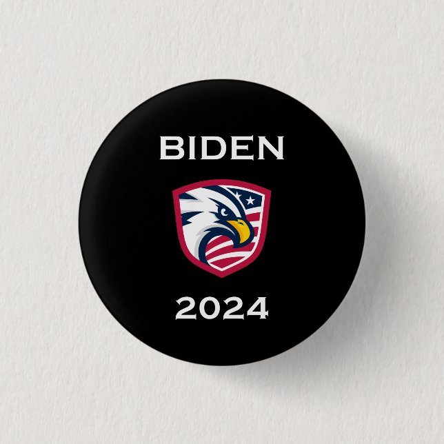 Bóton Redondo 2.54cm Legal Patriótico Joe Biden 2024 Eleição Águia Escu (Frente)