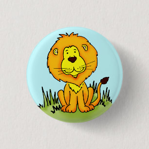 Bóton Redondo 2.54cm Leo Lion Botão de Arte Animal