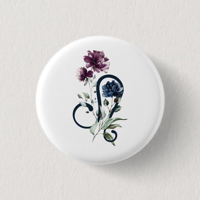 Bóton Redondo 2.54cm Leo Zodiac - Sinal de estrela (Frente)