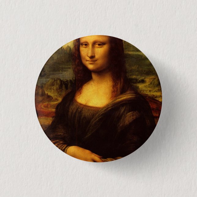 Bóton Redondo 2.54cm Leonardo Da Vinci Mona Lisa Pintura De Arte Bela (Frente)
