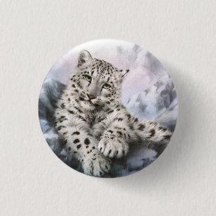 Bóton Redondo 2.54cm Leopardo de neve