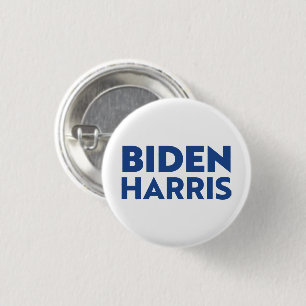 Bóton Redondo 2.54cm Letras azuis "Biden Harris" -