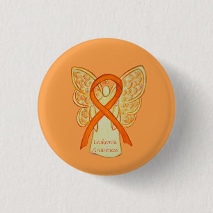 Bóton Redondo 2.54cm Leucemia Alaranjamento Frisa Alarme Frisa Alarme