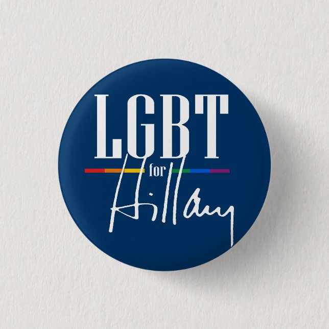 BÓTON REDONDO 2.54CM LGBT PARA HILLARY (Frente)