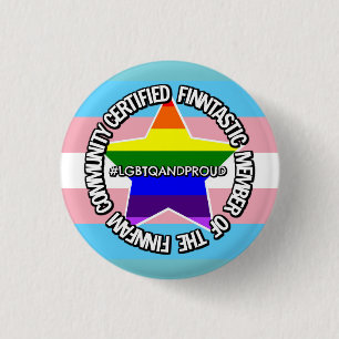 Bóton Redondo 2.54cm (LGBTQ) Crachá certificado do membro de FinnFam