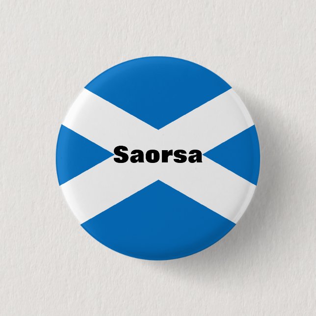 Bóton Redondo 2.54cm Liberdade gaélica Scotland Pinback de Saorsa (Frente)