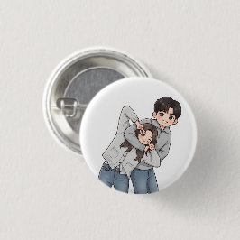 Bóton Redondo 2.54cm Lindo Broche de Gesture de Coração de Casal Doce d