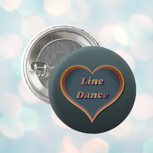 Bóton Redondo 2.54cm Line dance Love Heart