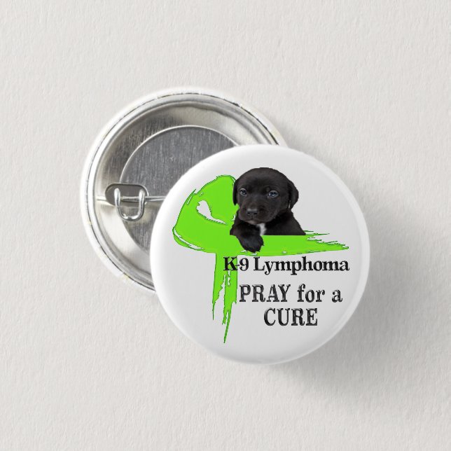 Bóton Redondo 2.54cm Linfoma Canino - Bites De Cancer (Frente & Verso)