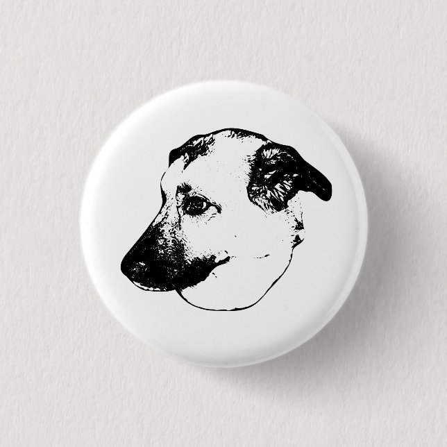 Bóton Redondo 2.54cm Linha Expressiva, Botão de Cachorro (Frente)