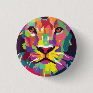 Bóton Redondo 2.54cm Lion of Judah - Haile Selassie Rastafari Button -