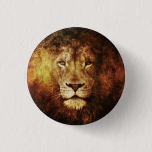 Bóton Redondo 2.54cm Lion of Judah - Haile Selassie Rastafari Button -