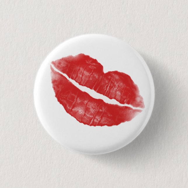 Bóton Redondo 2.54cm Lipstick Kiss (Frente)