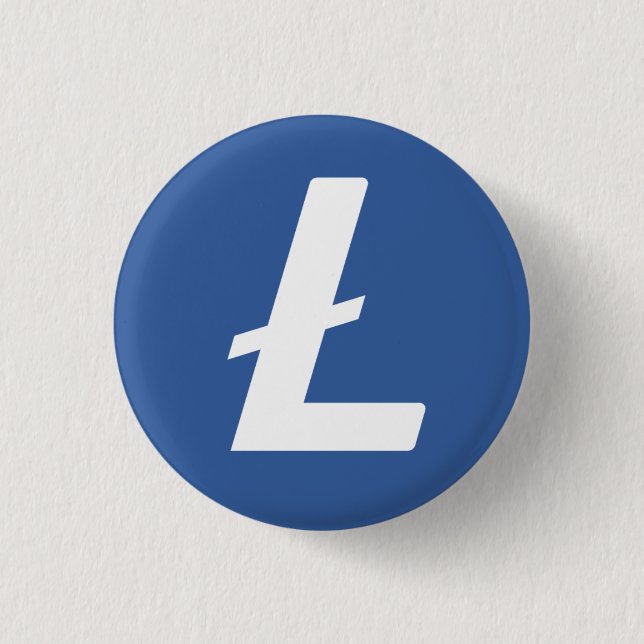 Bóton Redondo 2.54cm Litecoin (LTC) Cryptocurrency Blockchain Flair (Frente)