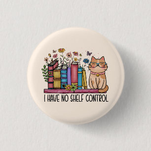 Bóton Redondo 2.54cm Livros Florais e Gatos