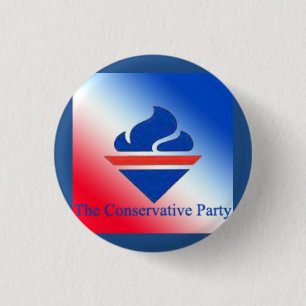 Bóton Redondo 2.54cm Logotipo antigo da tocha do Partido Conservador
