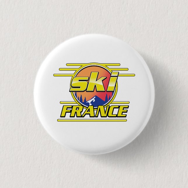 Bóton Redondo 2.54cm logotipo da ski France 80s. (Frente)