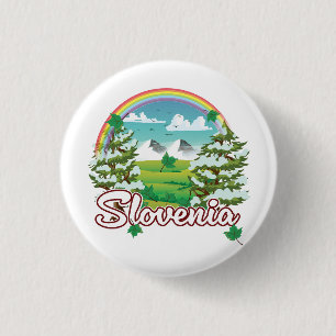 Bóton Redondo 2.54cm logotipo da Slovenia Travel