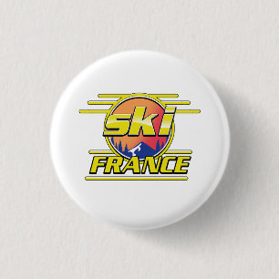 Bóton Redondo 2.54cm logotipo de esqui França 80s.